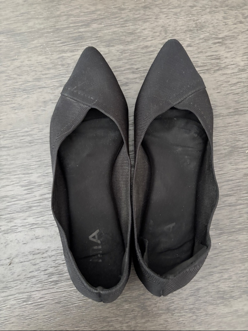 a.n.a Black Pointed Toe Slip-On Flats
